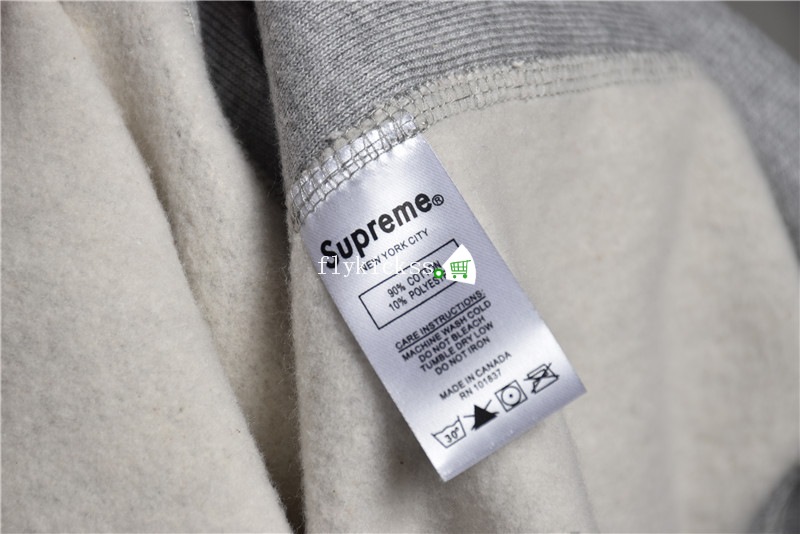 Supreme Grey Hoodie With Orange Box Logo